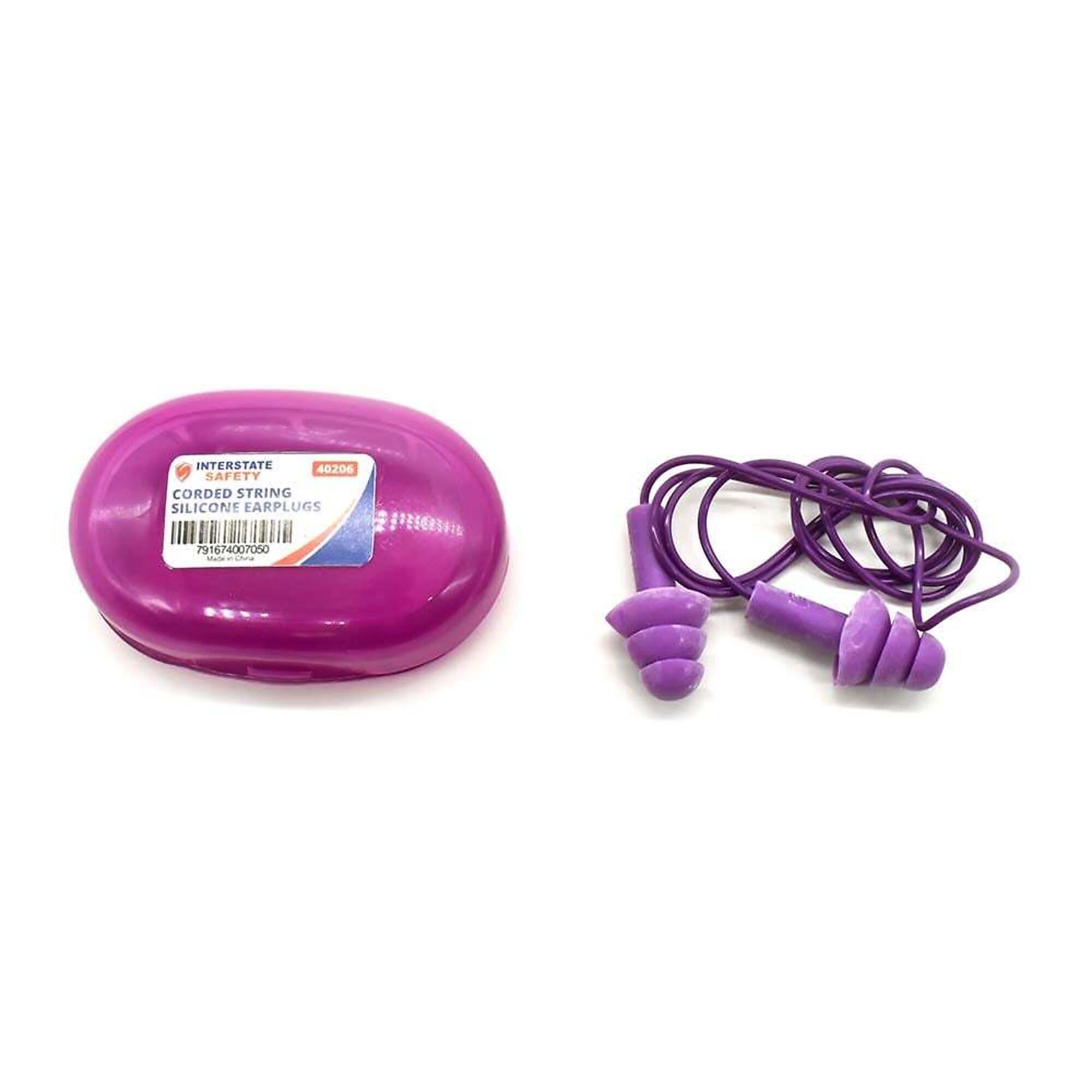 Interstate Safety 40206 Reusable Silicone Waterproof Ear Plugs, 1 Pair / Plastic Case, 25 Inch Long-32dB NRR